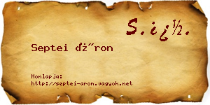 Septei Áron névjegykártya
